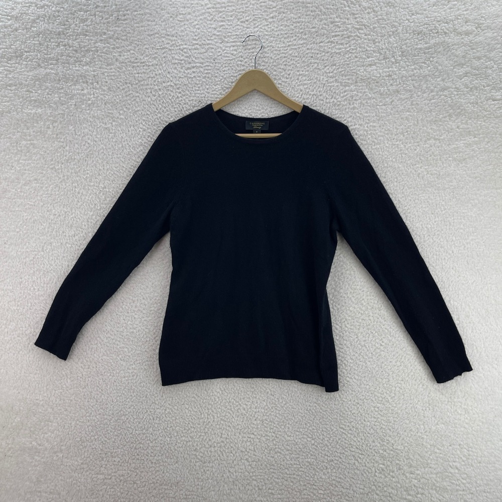 Charter Club Sweater Women's M Black Cashmere Preppy Cabin Comfy Soft Luxury